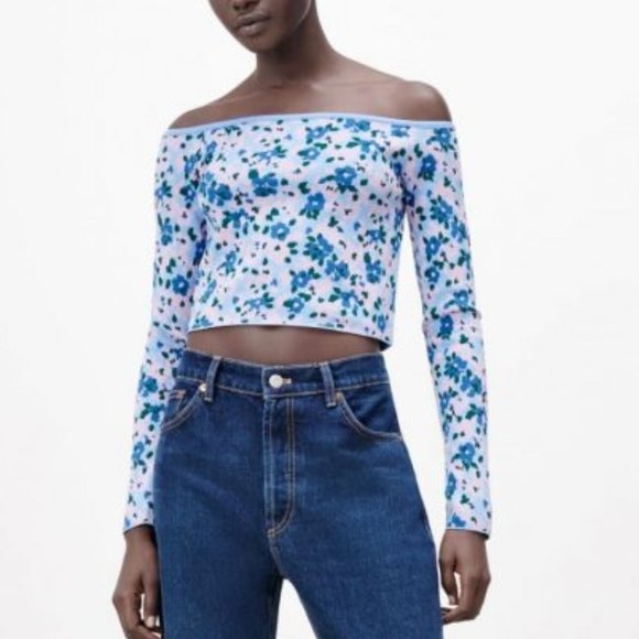 Top Zara Femme à Bretelles Tombantes Rayures Bleu Et Blanc - Taille XS, Neuf Avec étiquettes, Style Décontracté